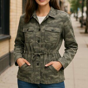 American Eagle Camo Utility Chore Cargo Jacket 100% Cotton Unisex